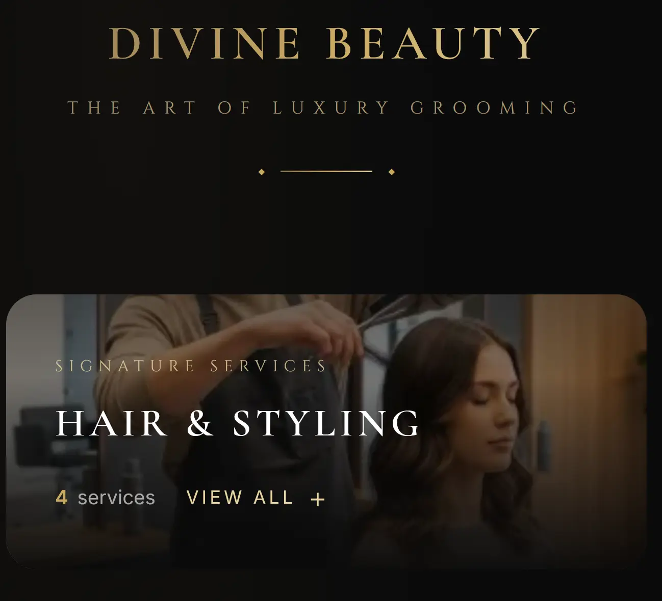 Salon Card Theme 1 — Luxury Gold