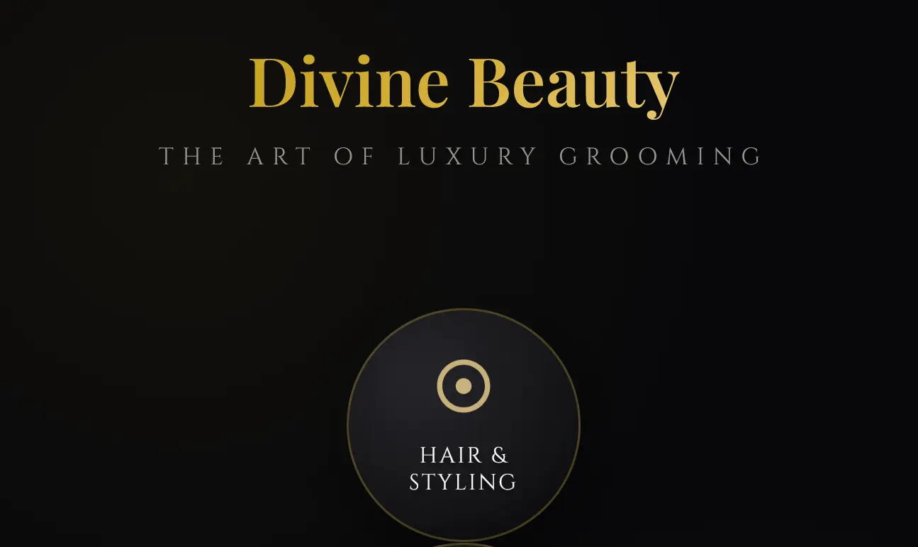 Salon Menu Theme 5 — Floating Bubble